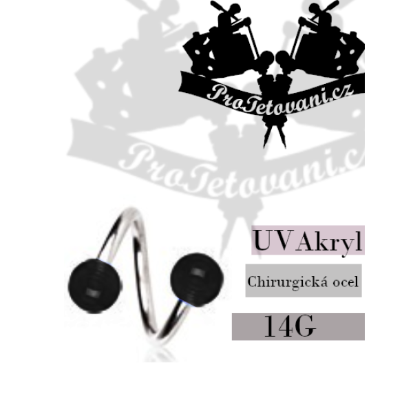 Piercing Twist UV Black Balls