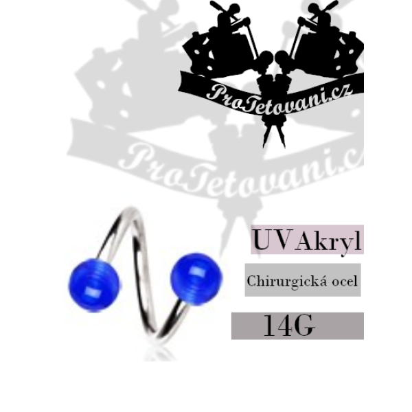 Piercing Twist UV Blue Balls