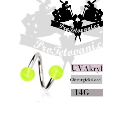 Piercing Twist UV Green Balls
