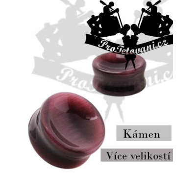 Plug přírodní kámen Cat Eye Purple