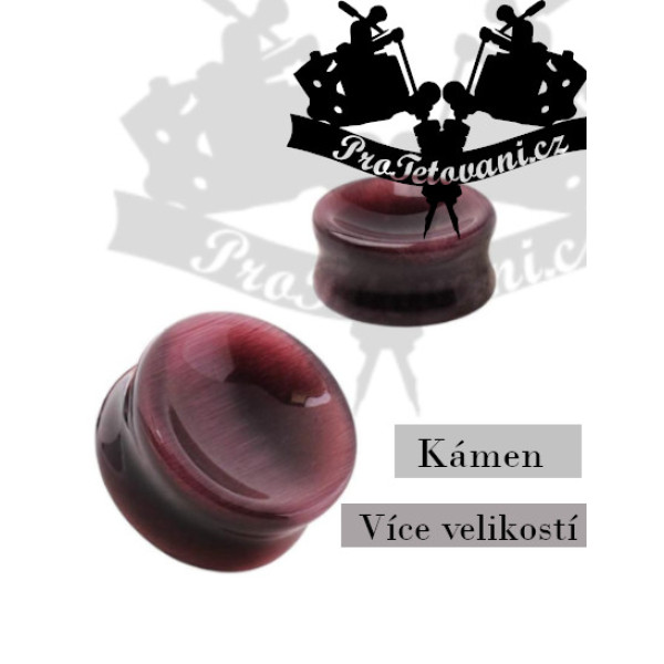 Plug přírodní kámen Cat Eye Purple