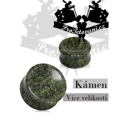 Plug přírodní kámen Green Serpentine