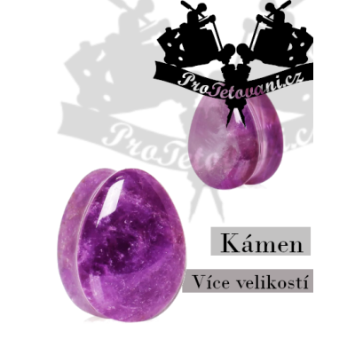 Plug Slza přírodní kámen Purple Ametyst