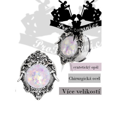 Plug z chirurgické oceli Elephant opal