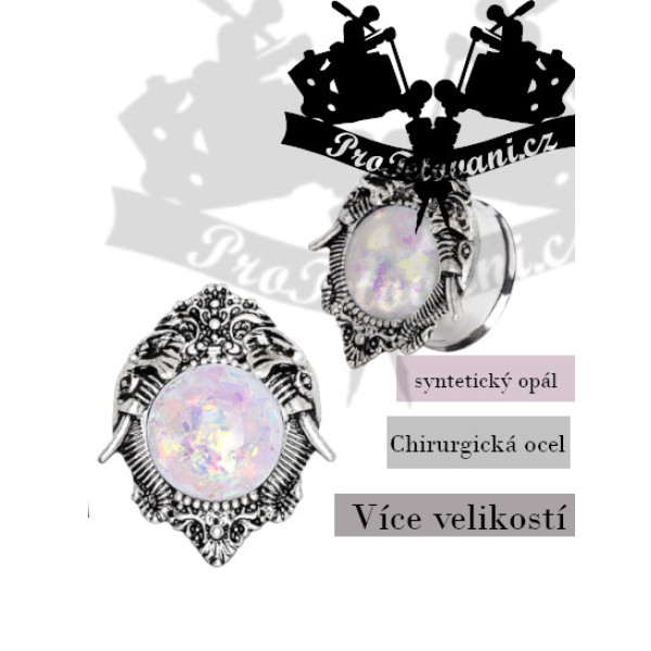 Plug z chirurgické oceli Elephant opal