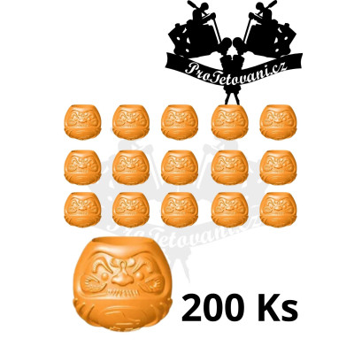 Plastové kalíšky na tetovací barvu DARUMA DOLLS Orange 200 Ks