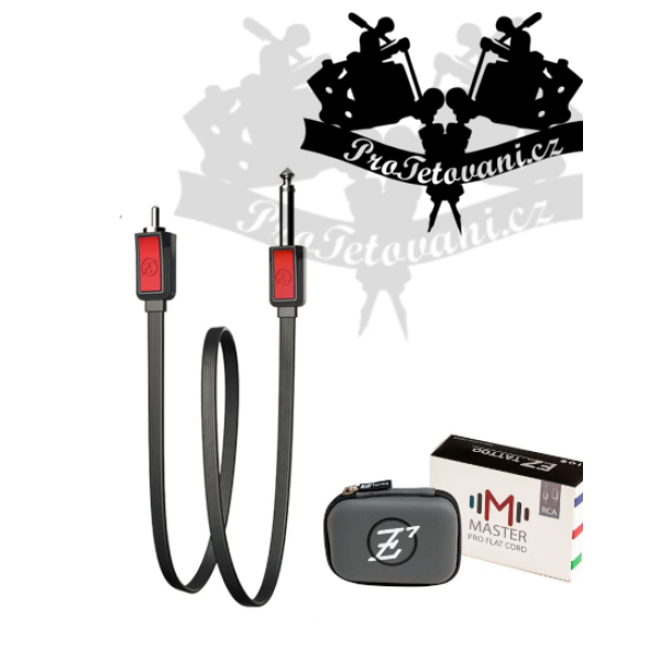 Plochý RCA kabel EZ Master Flat v pouzdře RED