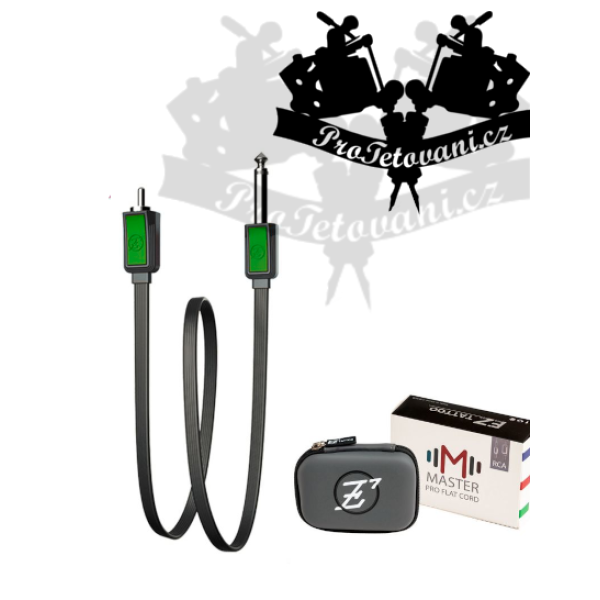 Plochý RCA kabel EZ Master Flat v pouzdře GREEN
