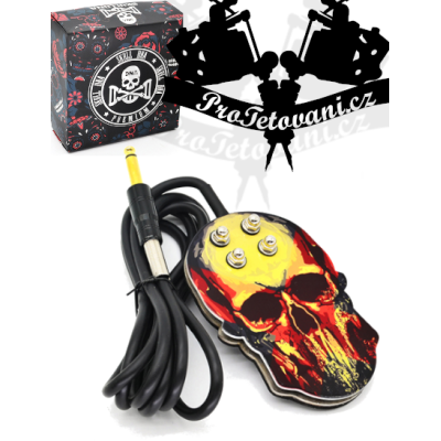 Prémiový tetovací pedál funky skull Dark soul