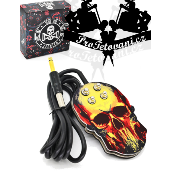 Prémiový tetovací pedál funky skull Dark soul