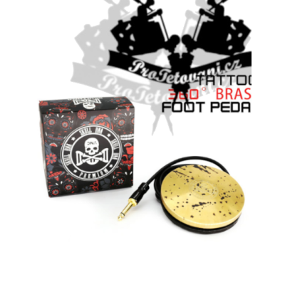 Prémiový tetovací pedál mosazný 360 Sprayed