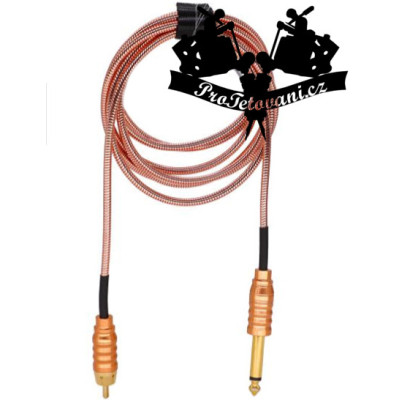 Prémiový tetovací RCA nerezový kabel Rose Gold 2,1 m