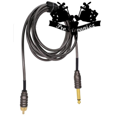 Prémiový tetovací RCA nerezový kabel Titanium 2,1 m