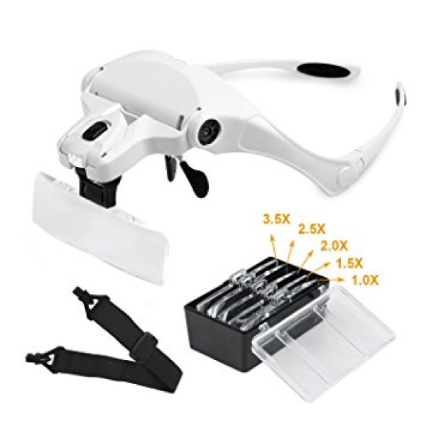 Přibližovací brýle pro tetování s led osvětlením 