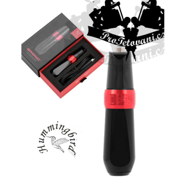 Rotační tetovací strojek Hummingbird BRONC V7 RED