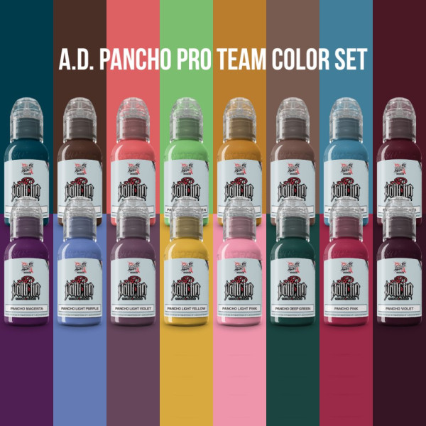 Set tetovacích barev World Famous Limitless A.D Pancho Pro Team barev REACH 2023