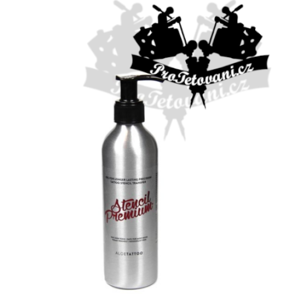 Stencil Premium gel Aloe Vera přenašeč tetovacích motivů 220 ml s pumpičkou