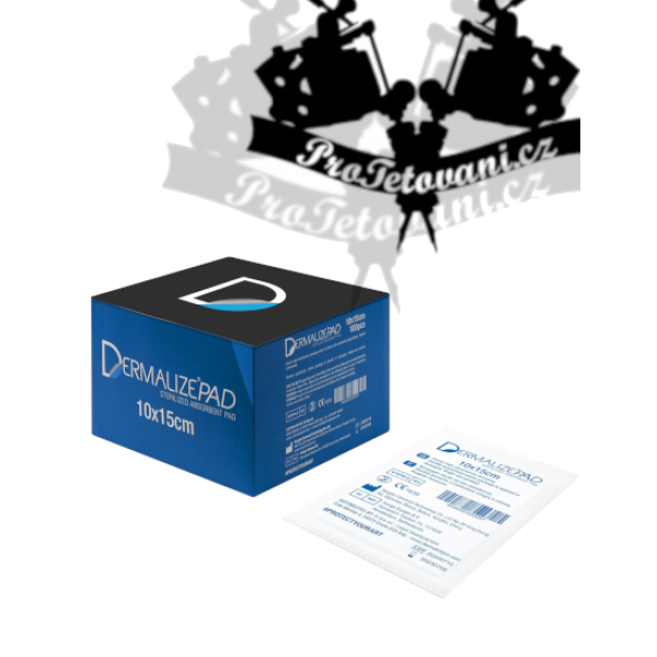 Sterilní ochranná gáza po tetování Dermalize pads 10 x 15 cm