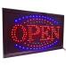 Svítící LED tabule s nápisem OPEN