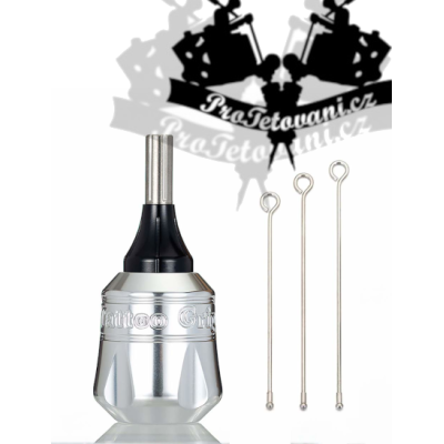 Tetovací grip na cartridge Ameno EXTRA SILVER 35 mm a táhla