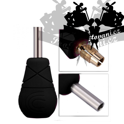 Tetovací grip se speciálním protiskluzovým pogumováním black
