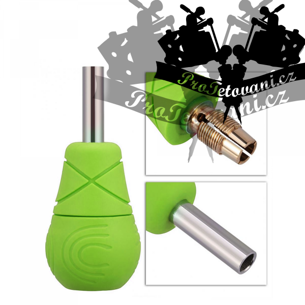 Tetovací grip se speciálním protiskluzovým pogumováním green