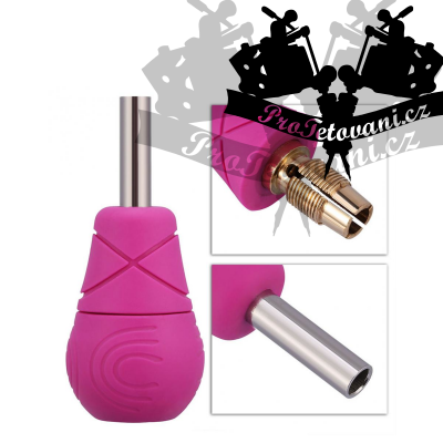 Tetovací grip se speciálním protiskluzovým pogumováním pink