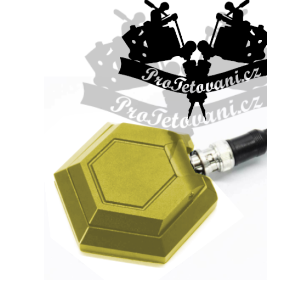 Vysoce odolný tetovací pedál HEXAGON GOLD a kabeláž