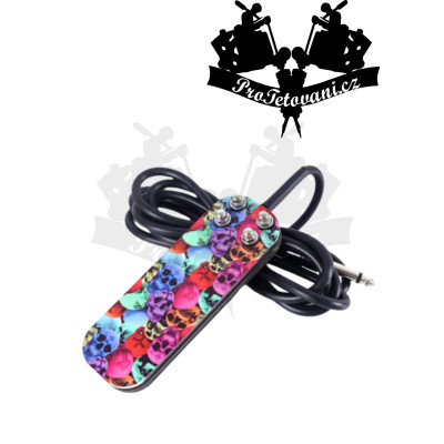 Tetovací pedál premium Colorful Skull