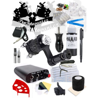 Tetovací sada s jedním rotačním strojkem DIRECT Special edition a tetovací barva Dynamic Black