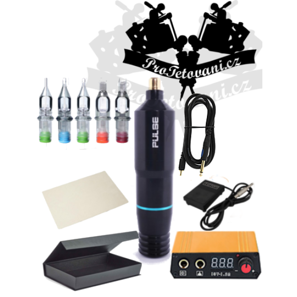 Tetovací sada s rotačním cartridgovým strojkem PEN STANDART PULSE