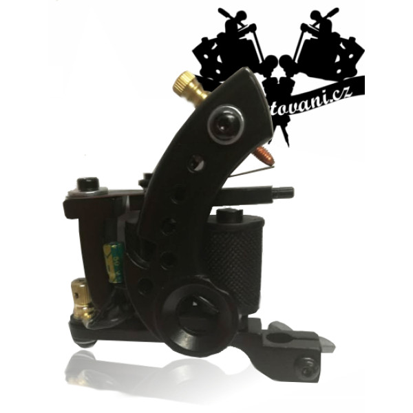 Tetovací strojek cívkový Round black a tetovací grip