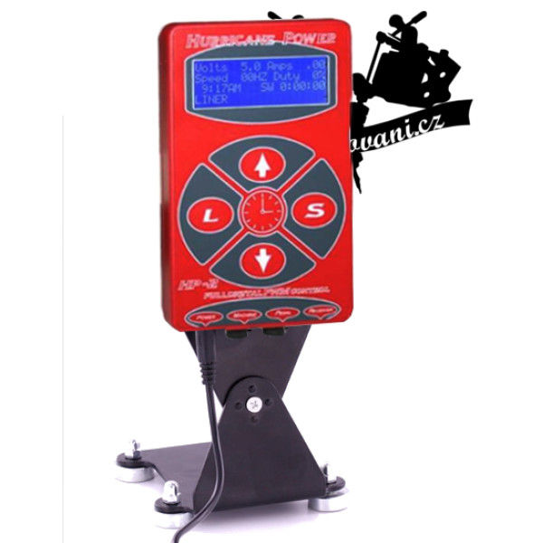 HURRICANE LCD RED tetovací zdroj s ovládacím panelem