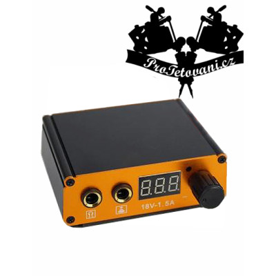 Tetovací zdroj black mini Gold LCD