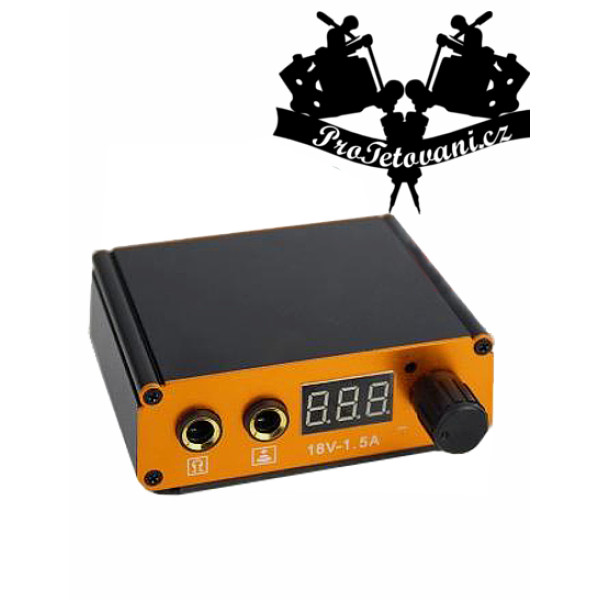 Tetovací zdroj black mini Gold LCD