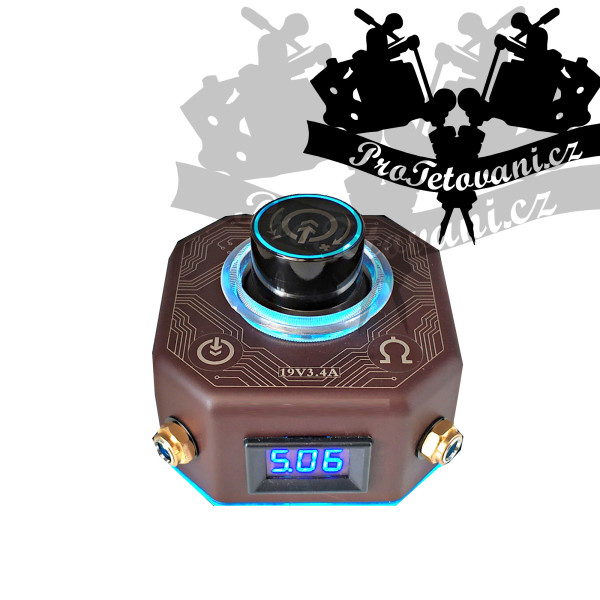Tetovací zdroj Powerful Cube Red LCD