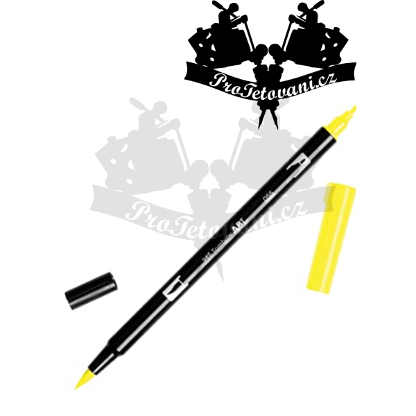 Tombow ABT Oboustranný štětcový fix na kůži i papír Process yellow