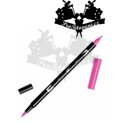 Tombow ABT Oboustranný štětcový fix na kůži i papír Rhodamine red 725