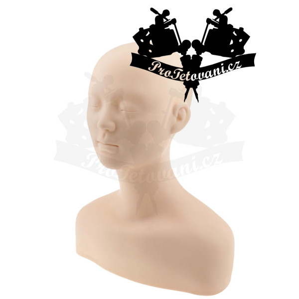 Trénovací silikonový hlava s rameny na tetování