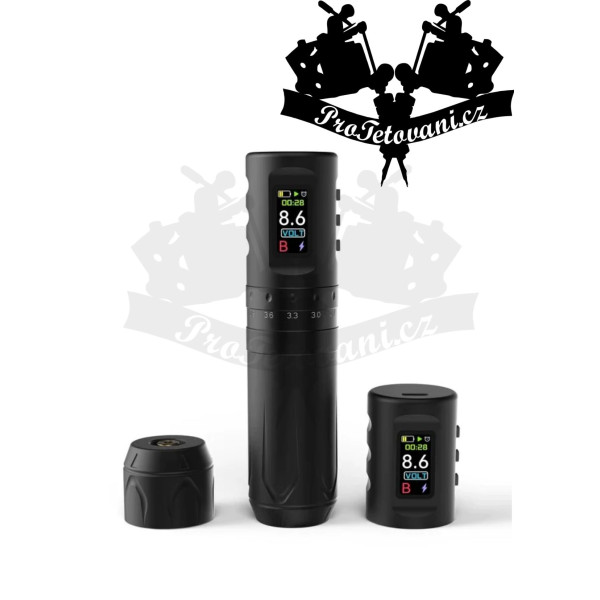 Bezdrátový dobíjecí strojek Trox Black nastavitelný zdvih