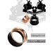 Tunel z chirurgické oceli Black and Rose Gold