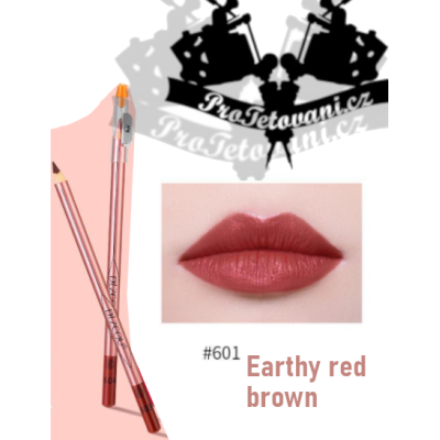 Tužka na rty se strouhátkem pro permanentní make up Earthy Red brown