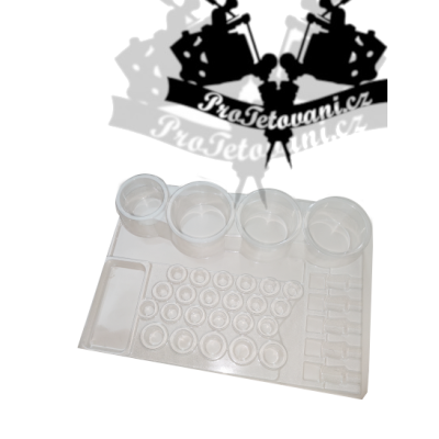 Velká multifunkční tetovací paleta průhledná 1ks XL