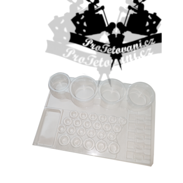 Velká multifunkční tetovací paleta průhledná 1ks XL