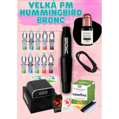 Velká tetovací sada pro PMU Hummingbird Bronc a Permablend LUXE ONYX