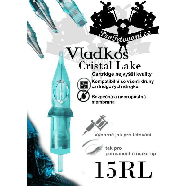 Prémiová tetovací cartridge VLADKOS CRISTAL LAKE 15RL