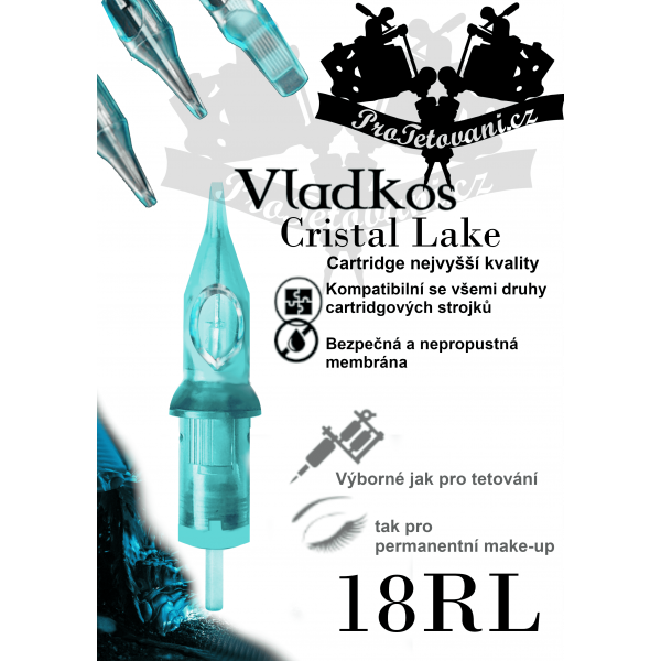 Prémiová tetovací cartridge VLADKOS CRISTAL LAKE 18RL