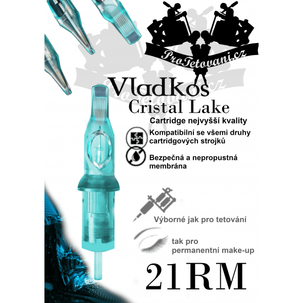 Prémiová tetovací cartridge VLADKOS CRISTAL LAKE 21RM
