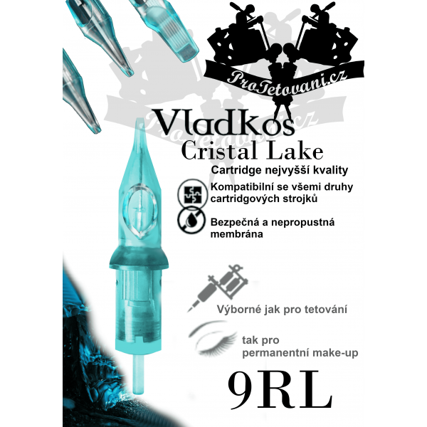 Prémiová tetovací cartridge VLADKOS CRISTAL LAKE 9RL