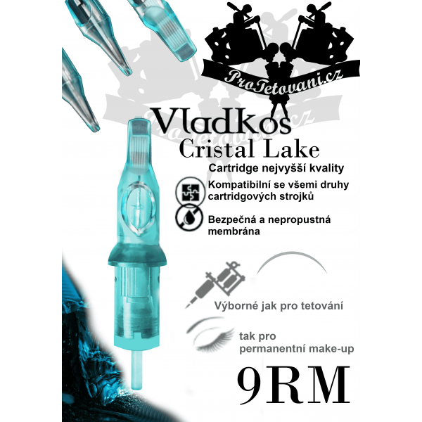 Prémiová tetovací cartridge VLADKOS CRISTAL LAKE 9RM
